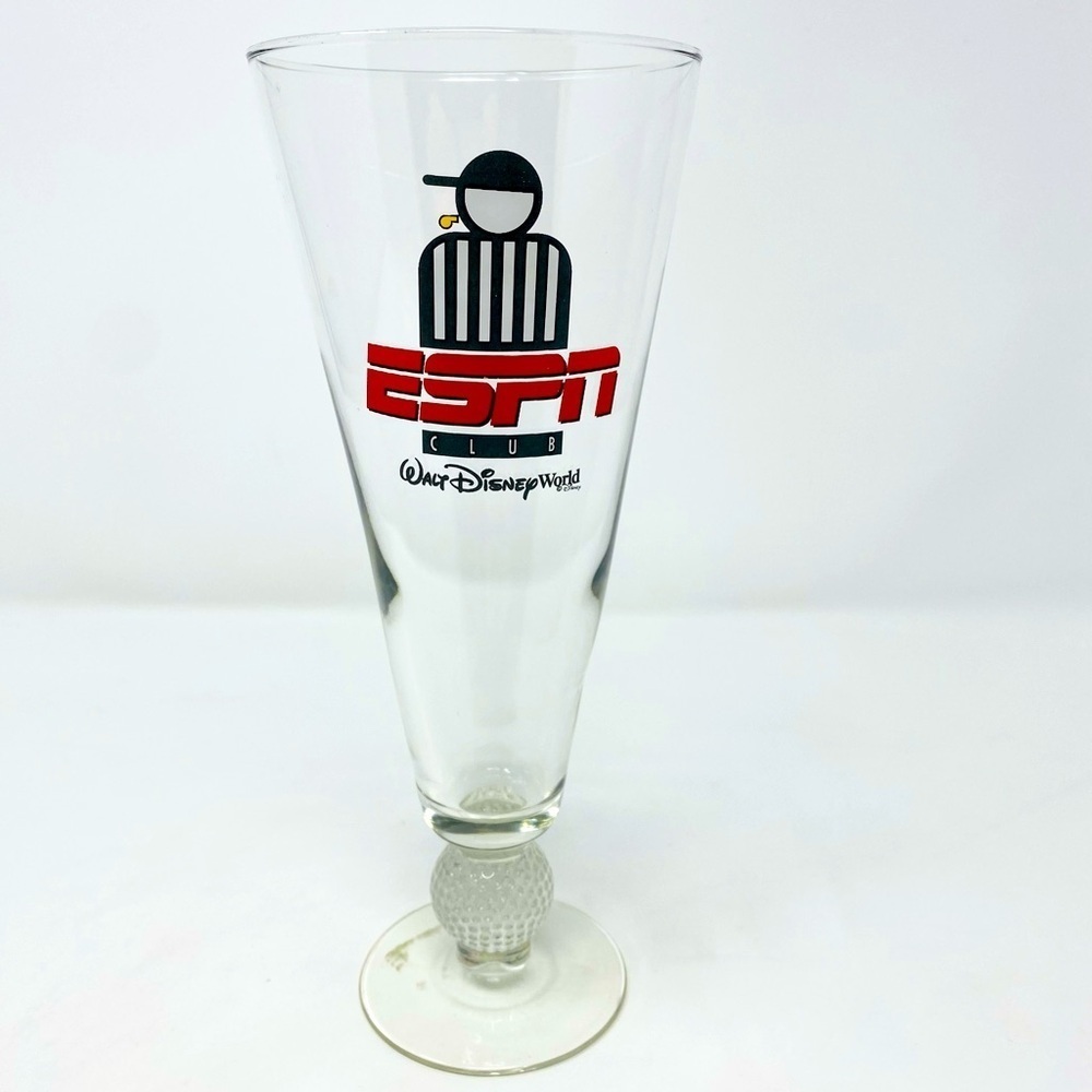 Vintage Disney World ESPN Club Glass with Golf Ball Base